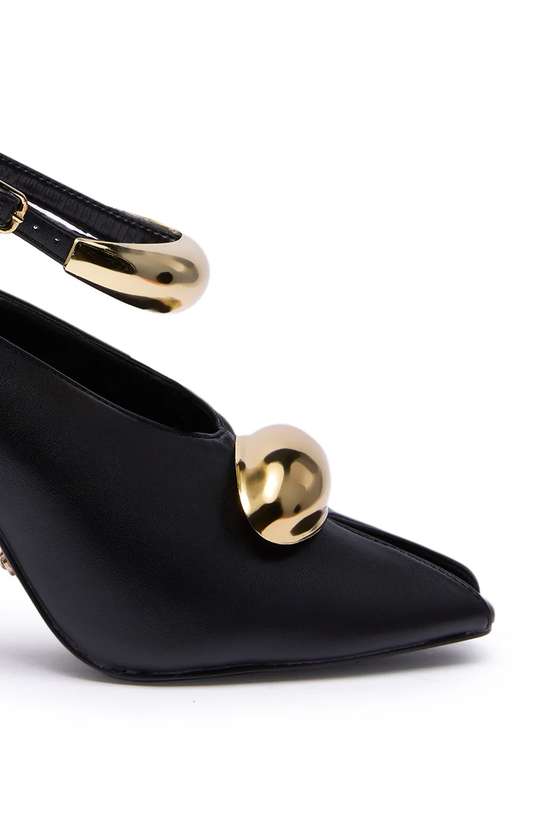 AZALEA WANG HIMAH BLACK OPEN TOE PUMP - Image 9