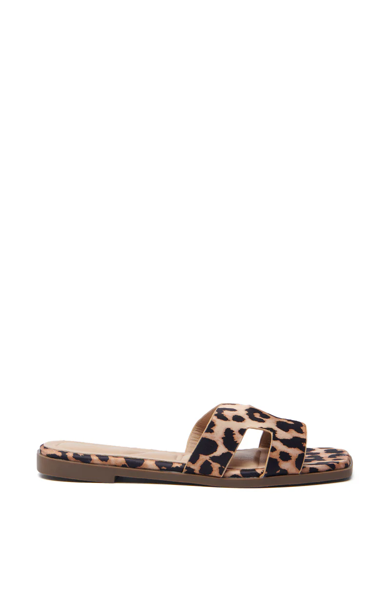 AKIRA HOWDY FAUX SUEDE LEOPARD SLIP ON SANDAL - Image 4