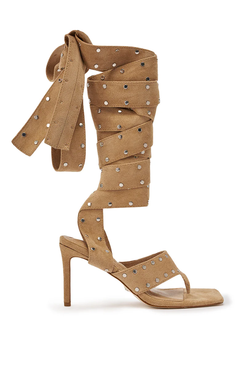 AZALEA WANG SODALITE NUDE FAUX SUEDE LACE UP SANDAL - Image 5