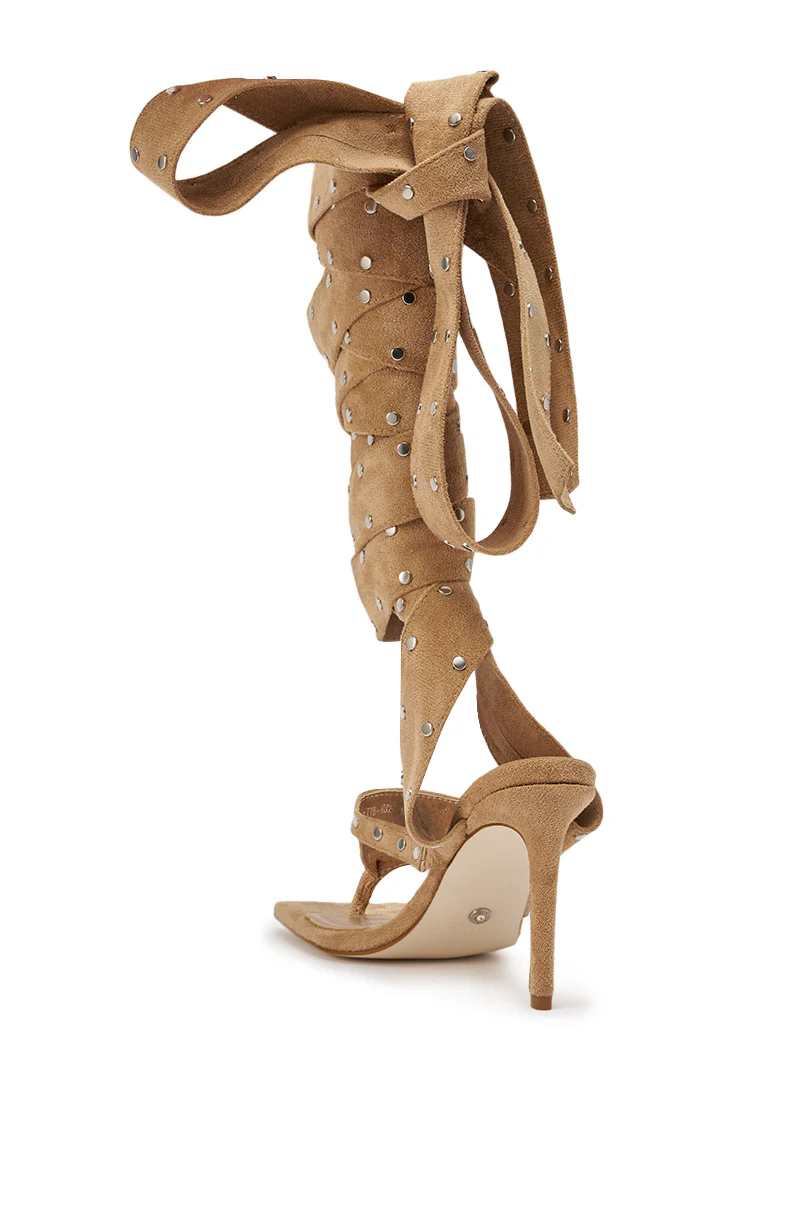 AZALEA WANG SODALITE NUDE FAUX SUEDE LACE UP SANDAL - Image 7
