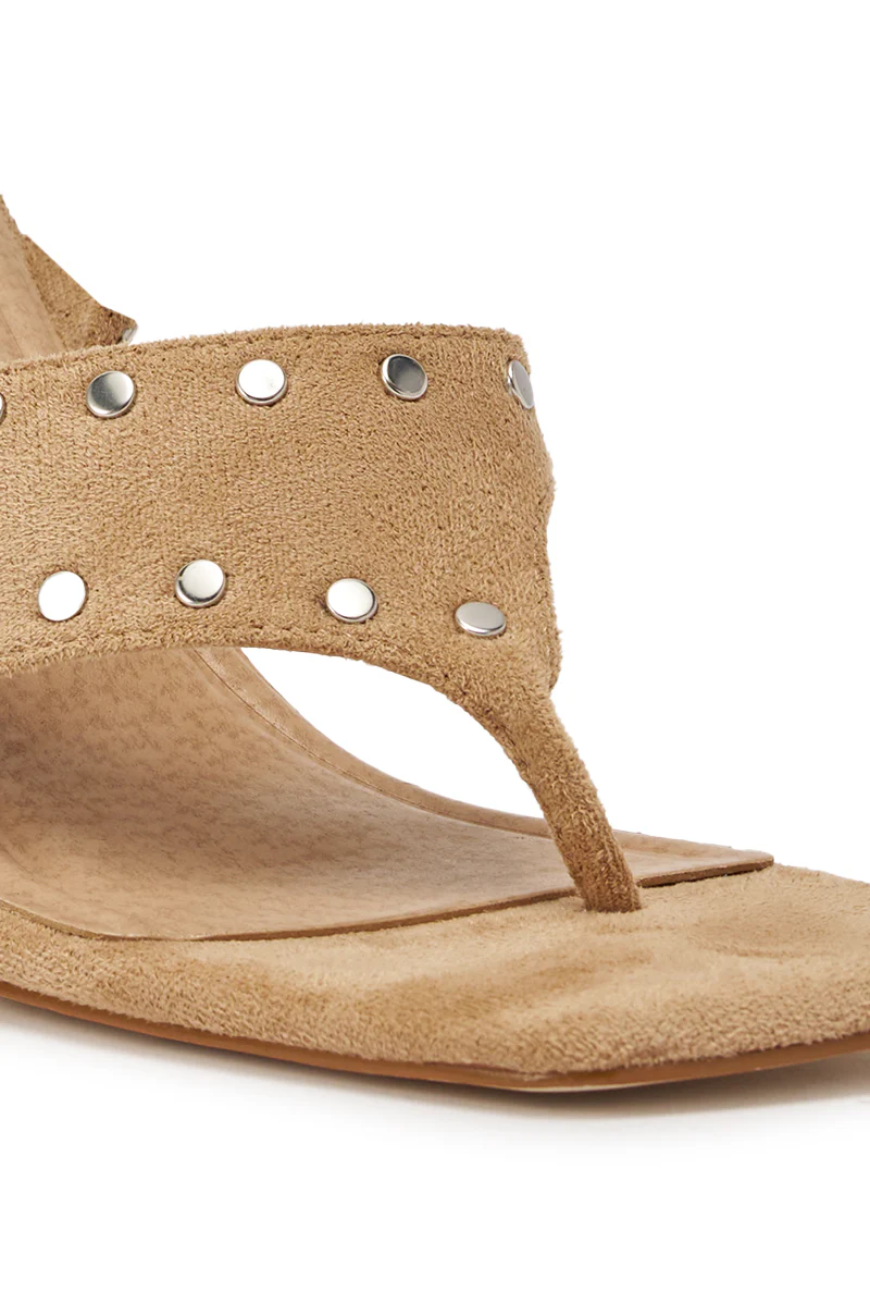 AZALEA WANG SODALITE NUDE FAUX SUEDE LACE UP SANDAL - Image 8