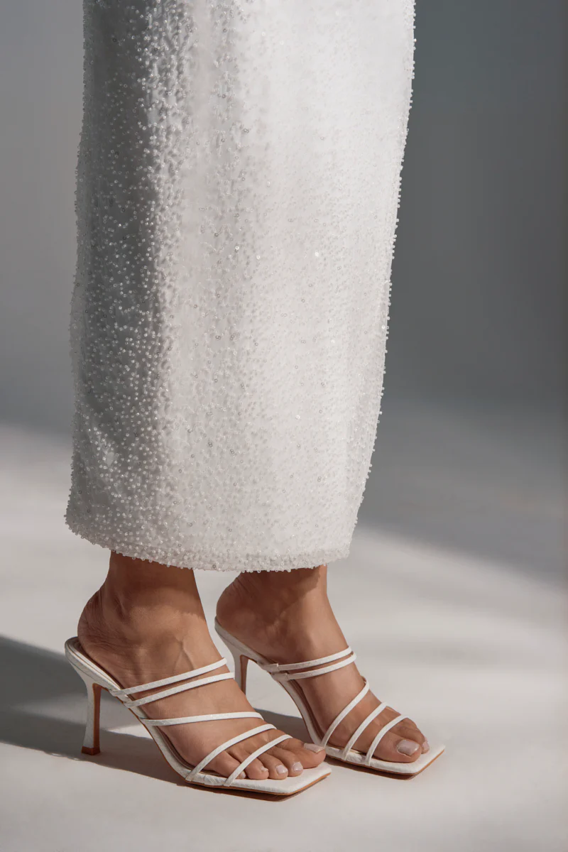 AZALEA WANG HUGHIE WHITE SNAKE SANDAL