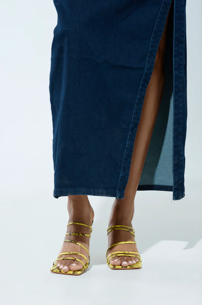 AZALEA WANG HUGHIE YELLOW SNAKE SANDAL - Image 3