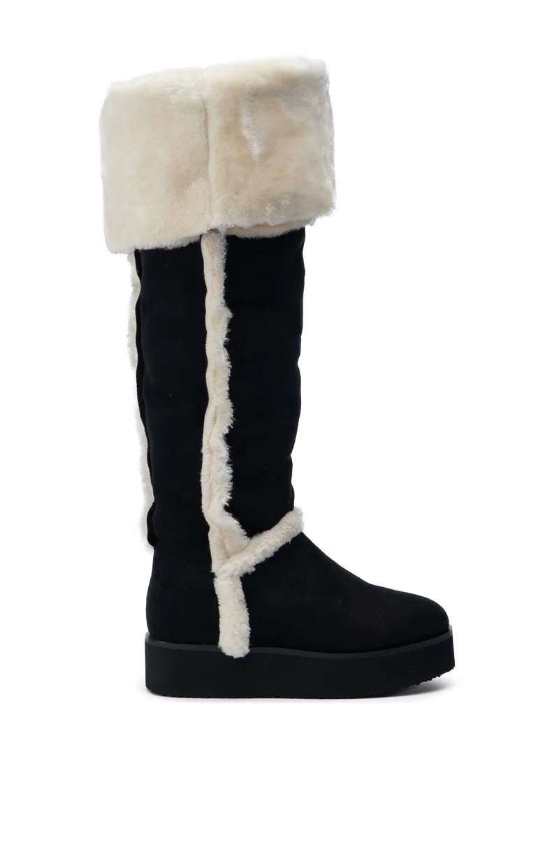 AZALEA WANG ICELANDER BLACK FUR BOOT - Image 4