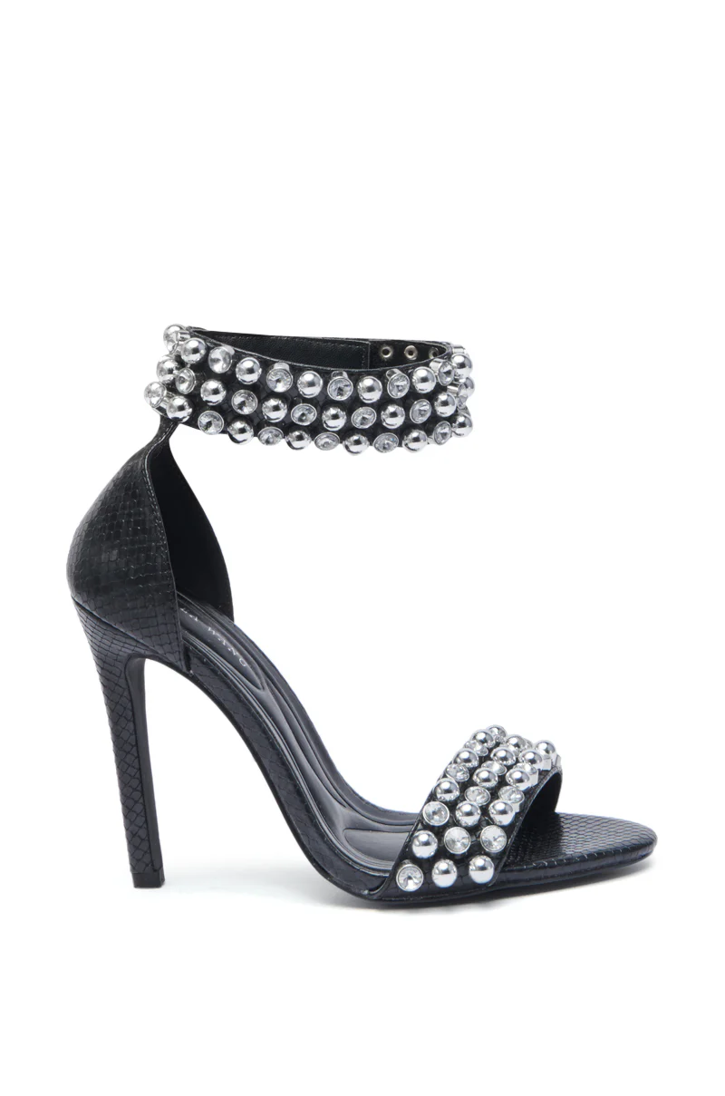 AZALEA WANG ILYA BLACK EMBELLISHED SANDAL - Image 4