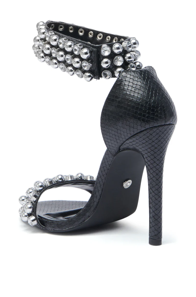 AZALEA WANG ILYA BLACK EMBELLISHED SANDAL - Image 6