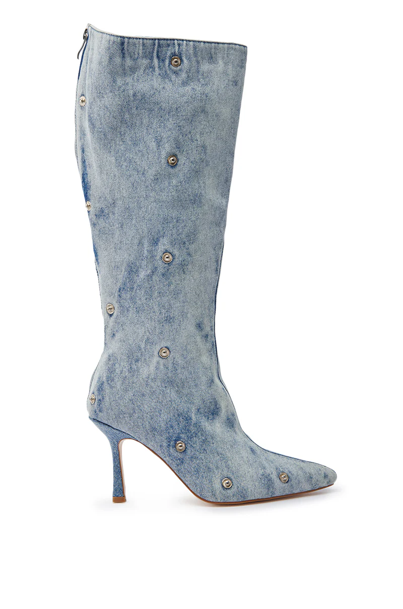 AZALEA WANG IMOGINE DENIM SNAP BOOT - Image 10