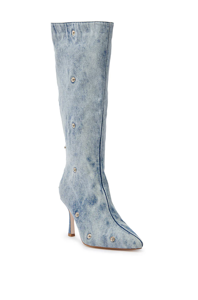 AZALEA WANG IMOGINE DENIM SNAP BOOT - Image 12