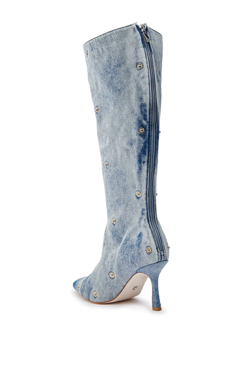 AZALEA WANG IMOGINE DENIM SNAP BOOT - Image 14