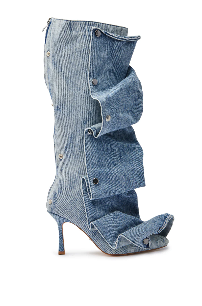 AZALEA WANG IMOGINE DENIM SNAP BOOT - Image 9