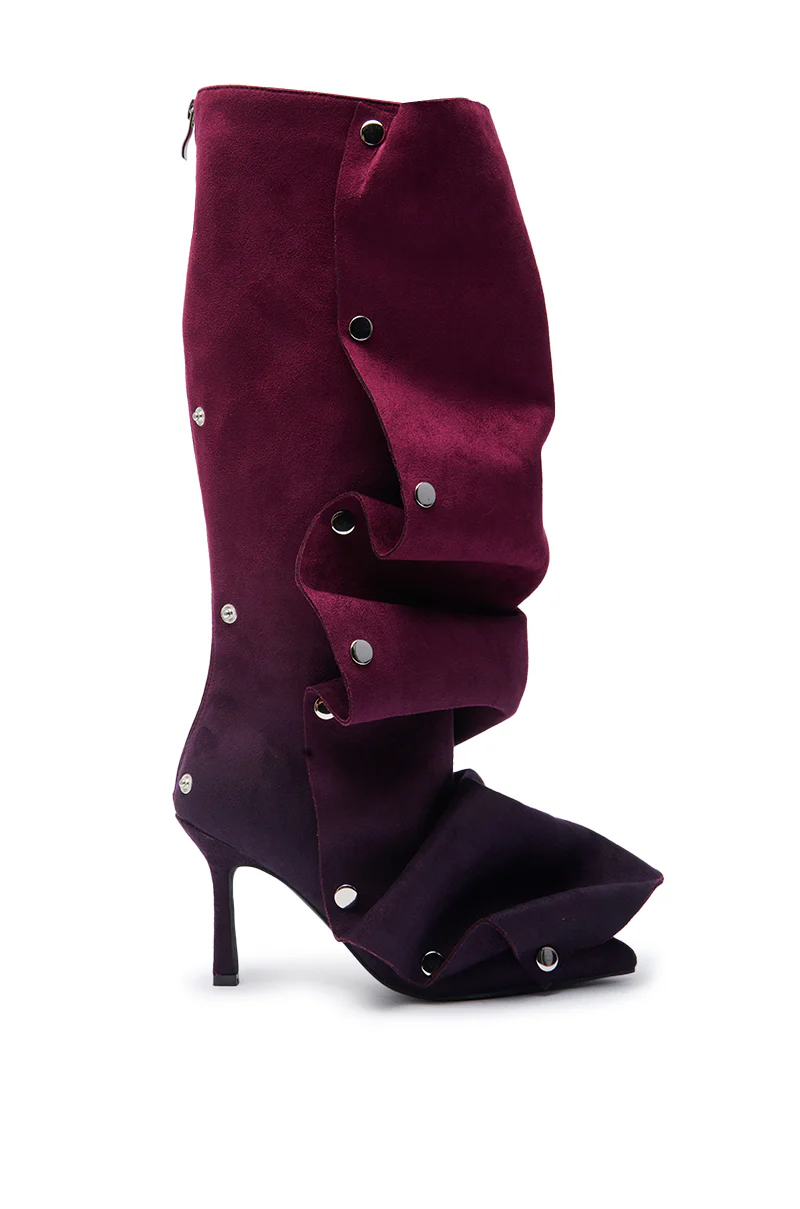 AZALEA WANG IMOGINE PURPLE OMBRE FOLDED DETAIL STILETTO BOOT - Image 2