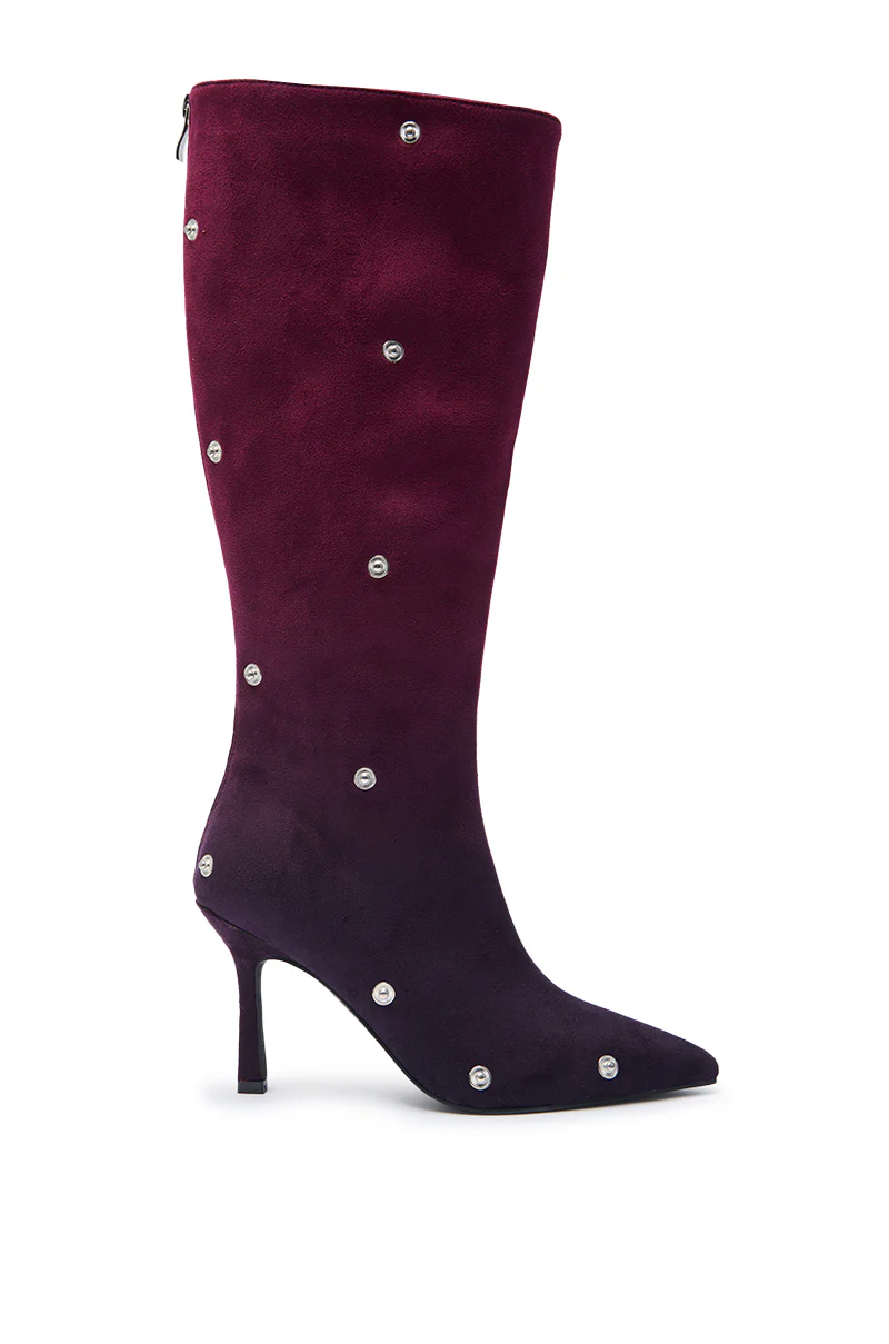 AZALEA WANG IMOGINE PURPLE OMBRE FOLDED DETAIL STILETTO BOOT - Image 3