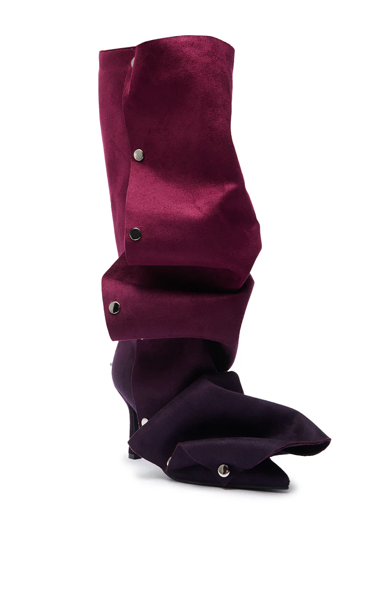 AZALEA WANG IMOGINE PURPLE OMBRE FOLDED DETAIL STILETTO BOOT - Image 4