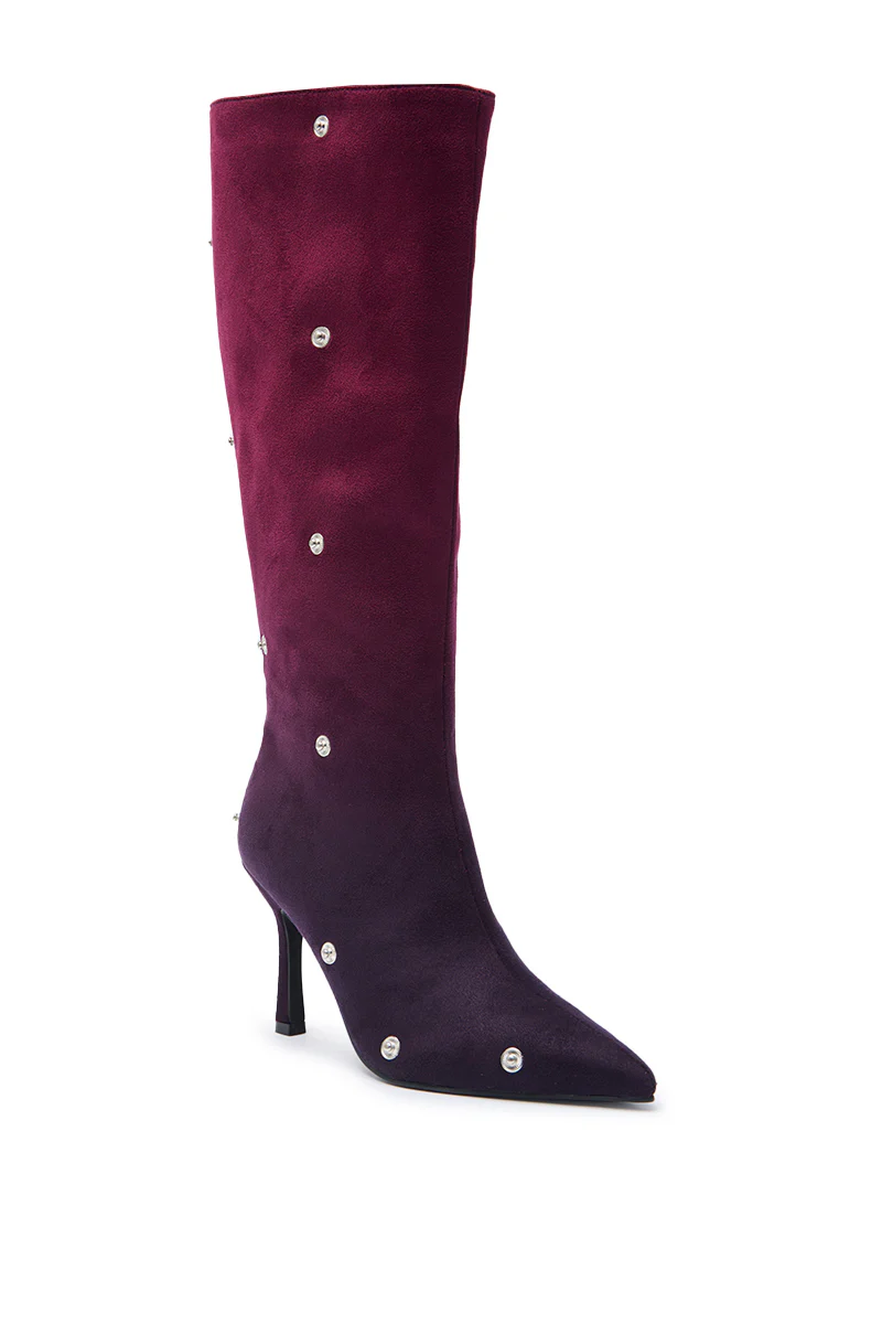 AZALEA WANG IMOGINE PURPLE OMBRE FOLDED DETAIL STILETTO BOOT - Image 5