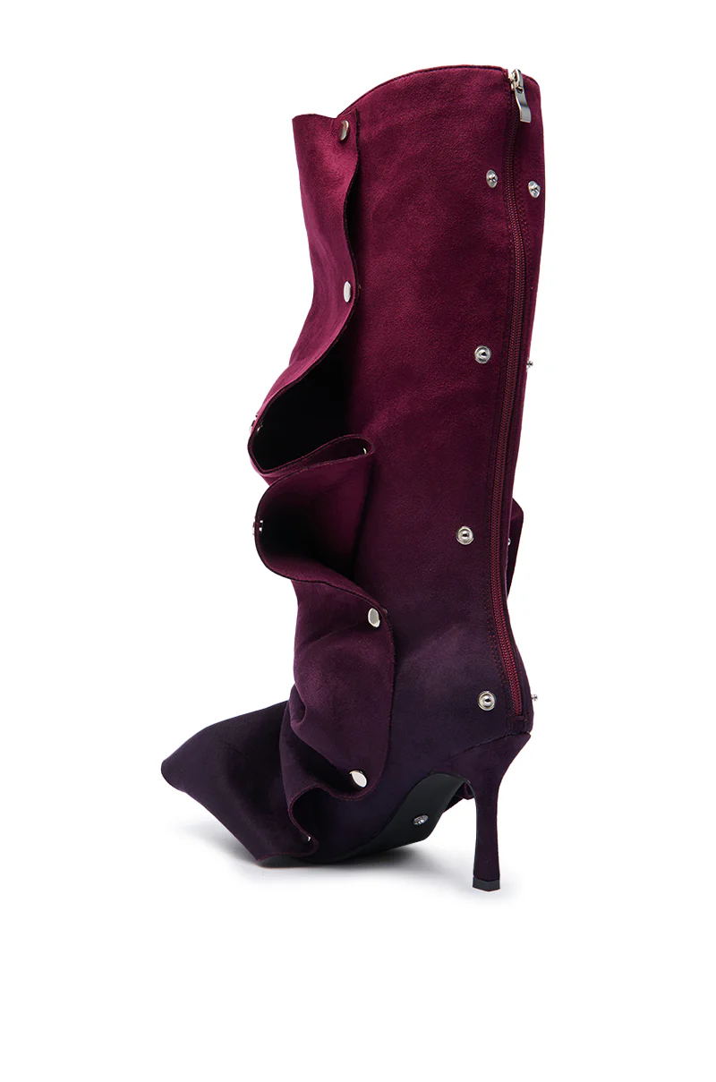 AZALEA WANG IMOGINE PURPLE OMBRE FOLDED DETAIL STILETTO BOOT - Image 6