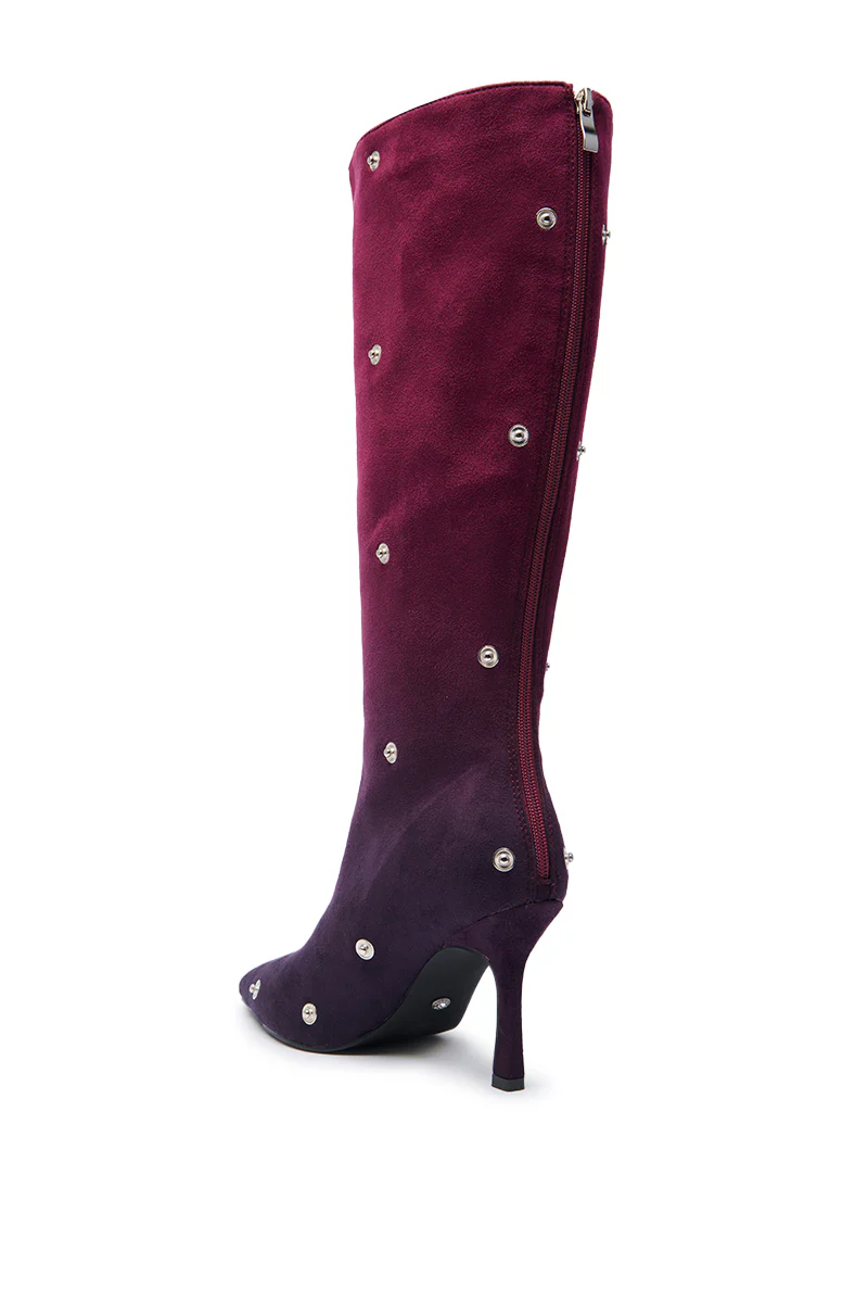 AZALEA WANG IMOGINE PURPLE OMBRE FOLDED DETAIL STILETTO BOOT - Image 7