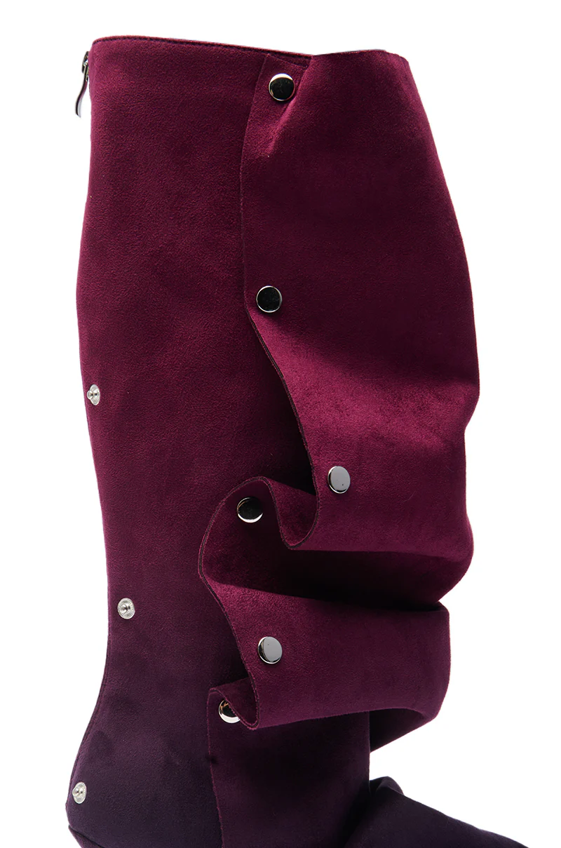 AZALEA WANG IMOGINE PURPLE OMBRE FOLDED DETAIL STILETTO BOOT - Image 8