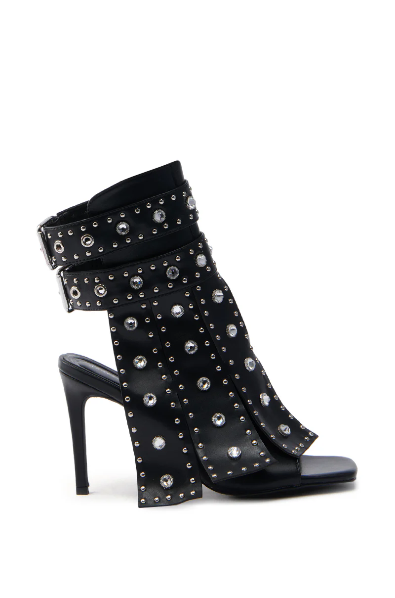 AZALEA WANG IRELYN BLACK EMBELLISHED SANDAL - Image 4