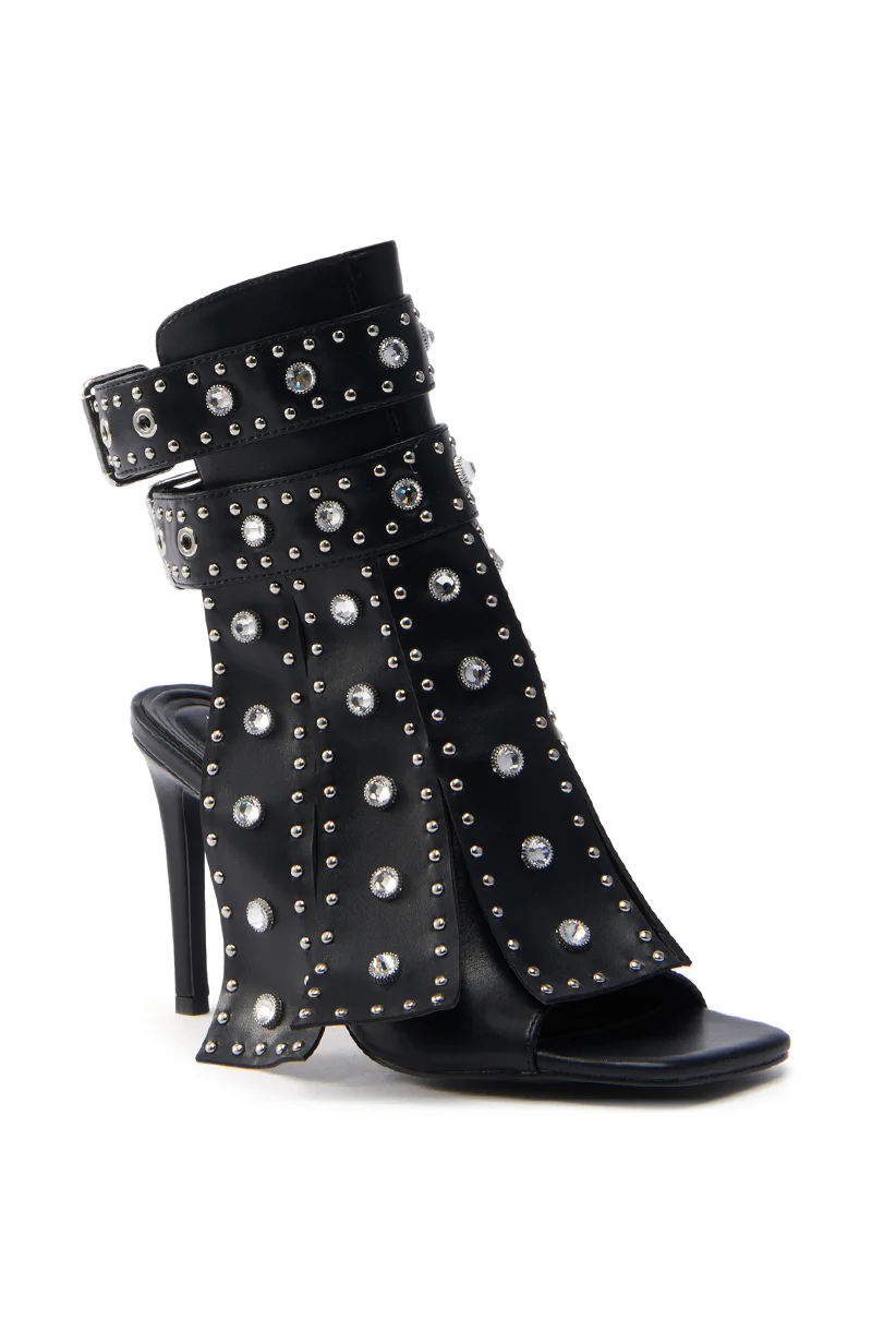 AZALEA WANG IRELYN BLACK EMBELLISHED SANDAL - Image 5