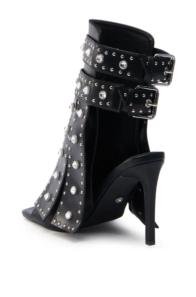 AZALEA WANG IRELYN BLACK EMBELLISHED SANDAL - Image 6