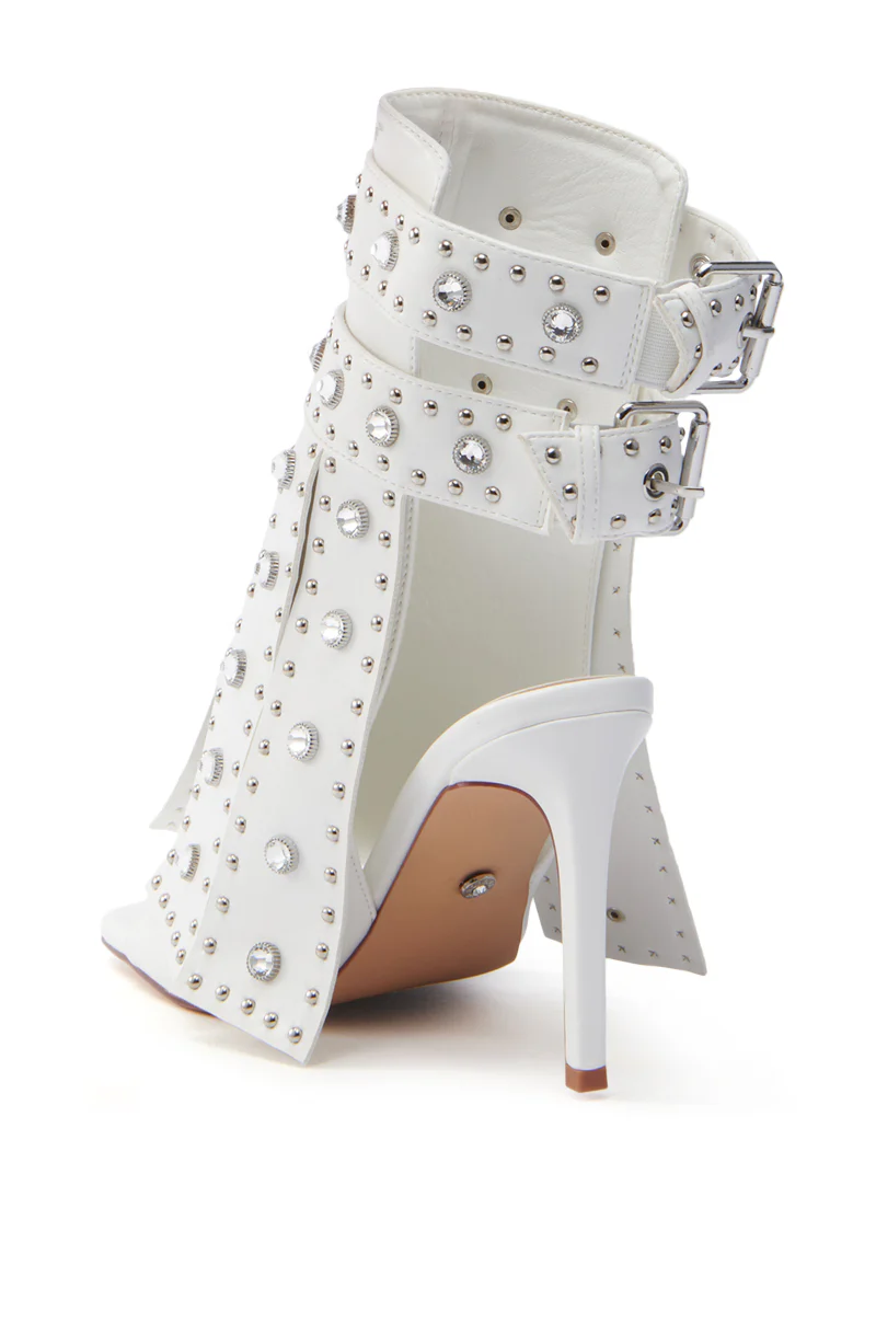 AZALEA WANG IRELYN WHITE EMBELLISHED SANDAL - Image 5