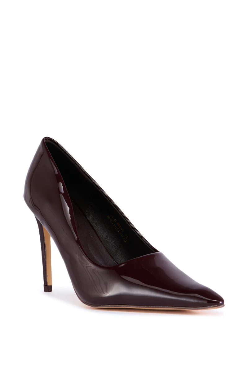 AZALEA WANG ISHANI BROWN PATENT PUMP - Image 3