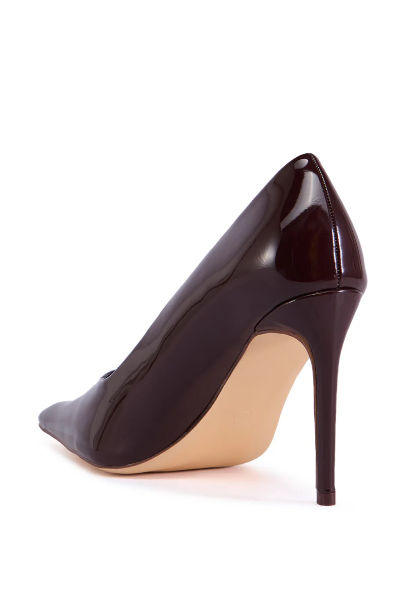 AZALEA WANG ISHANI BROWN PATENT PUMP - Image 4