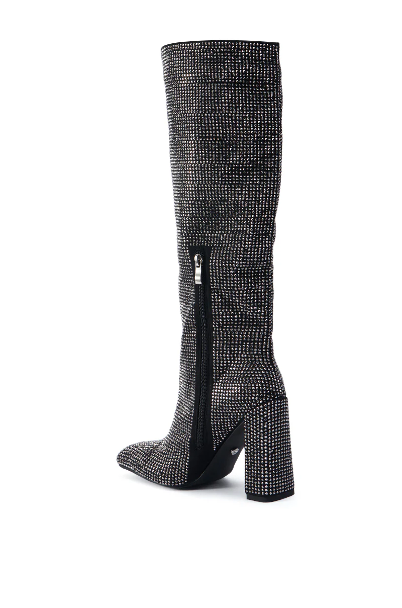 AZALEA WANG ISKANDER BLACK RHINESTONE BOOT - Image 5