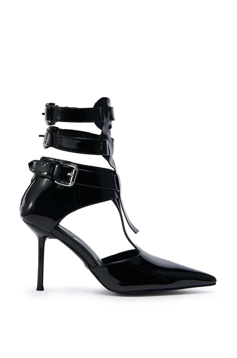 AZALEA WANG ITHYKA BLACK PATENT STILETTO PUMP - Image 7