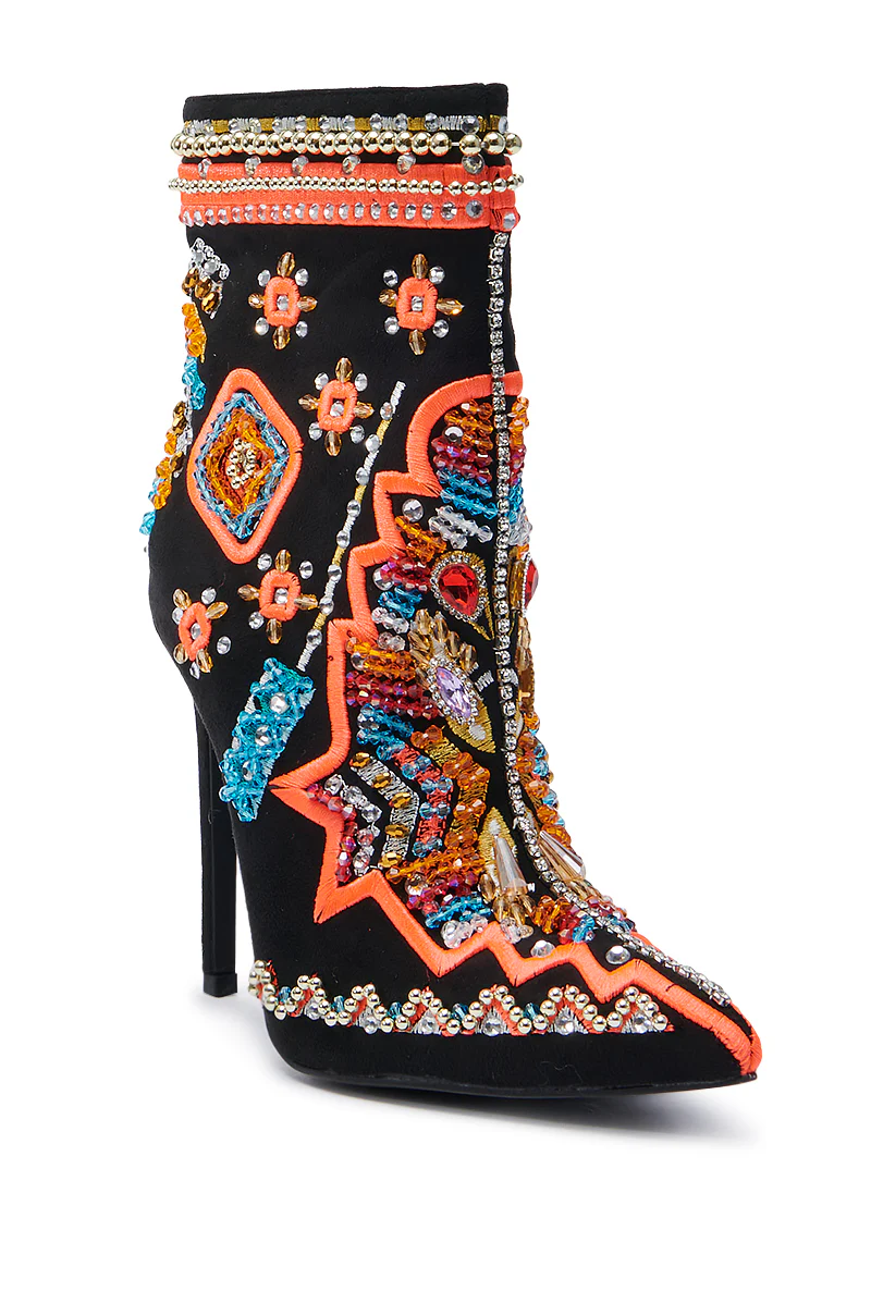 AZALEA WANG ITSY BITSY MULTI EMBELLISHED BOOTIE - Image 5