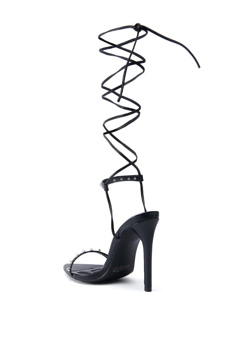 AZALEA WANG JACINTO BLACK SPIKE DETAIL SANDAL - Image 6