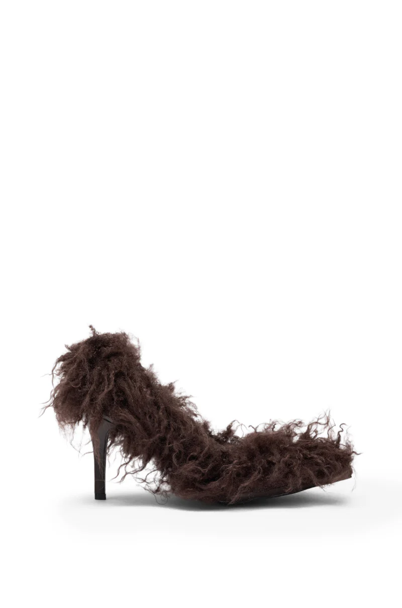 AZALEA WANG JAMEEKA CHOCOLATE POODLE HAIR PUMP - Image 4