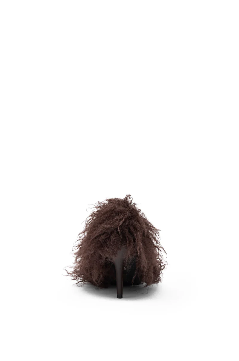AZALEA WANG JAMEEKA CHOCOLATE POODLE HAIR PUMP - Image 6