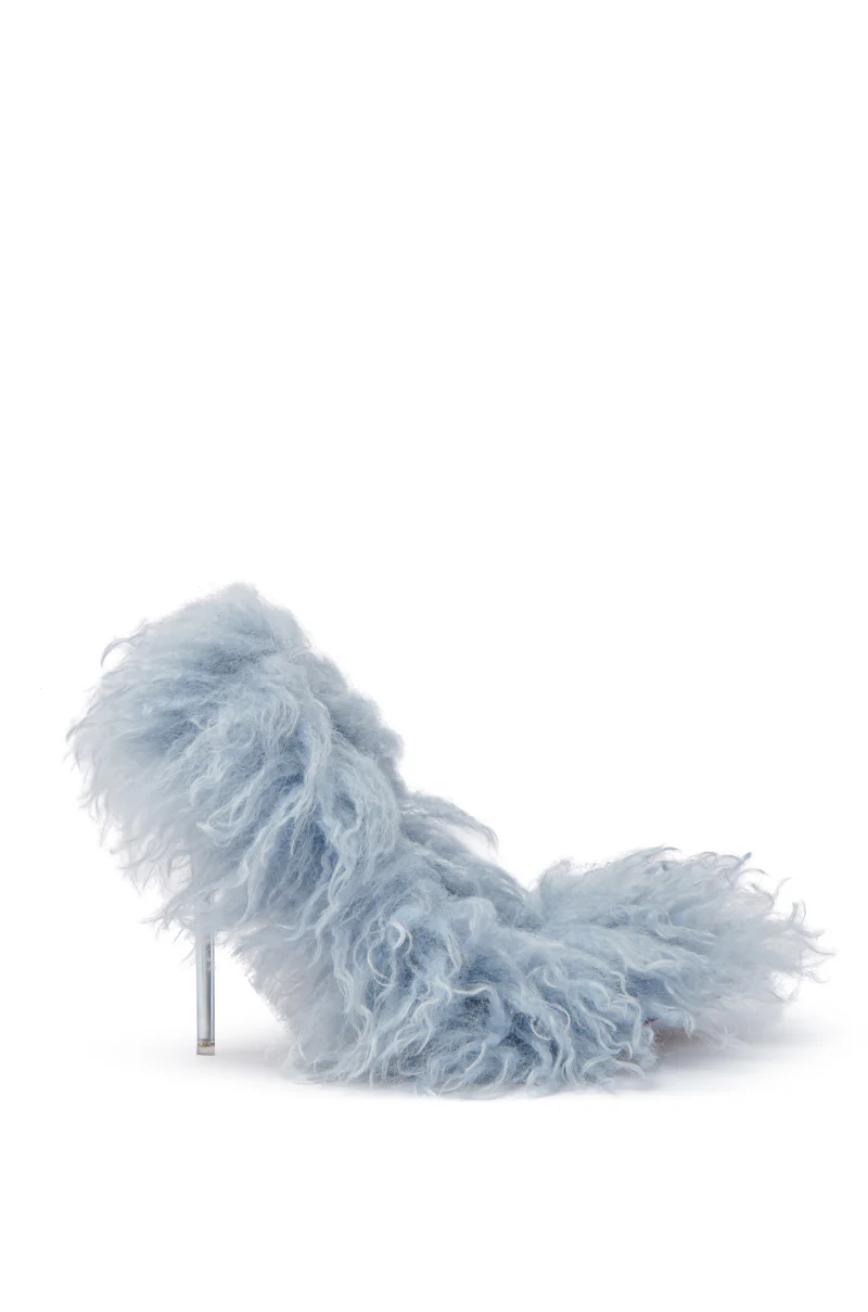 AZALEA WANG JAMEELA BABY BLUE FUR HEEL - Image 3