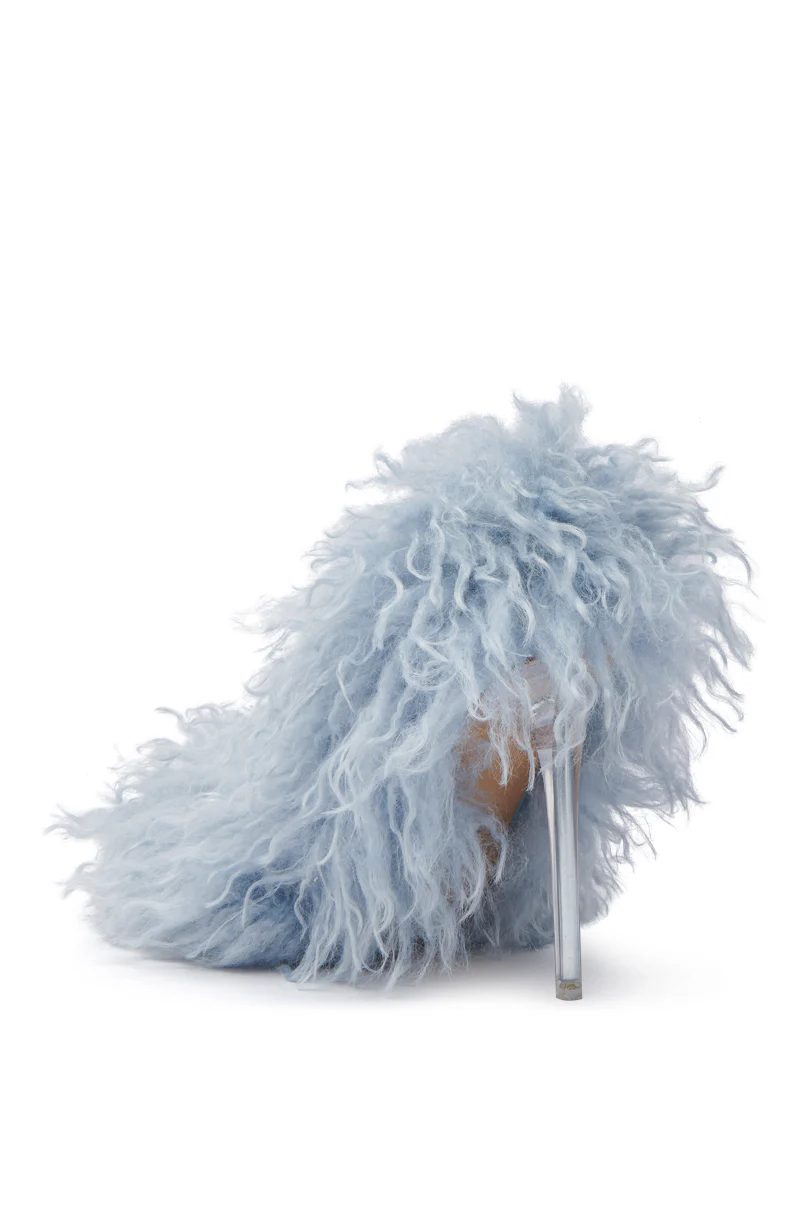 AZALEA WANG JAMEELA BABY BLUE FUR HEEL - Image 5