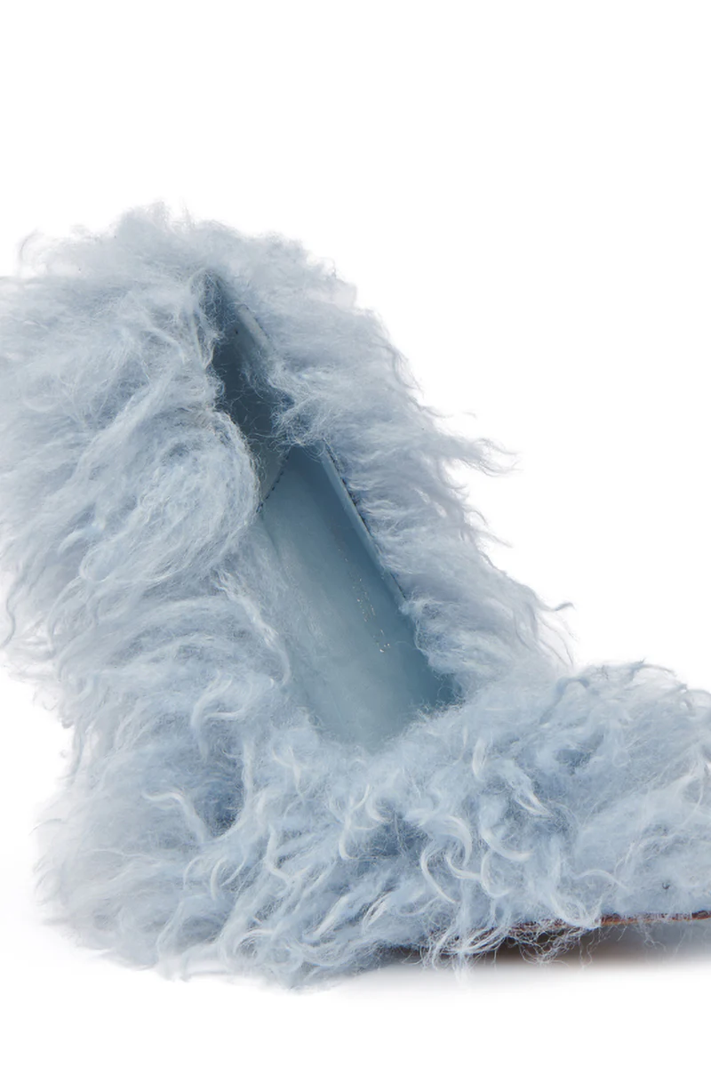 AZALEA WANG JAMEELA BABY BLUE FUR HEEL - Image 6