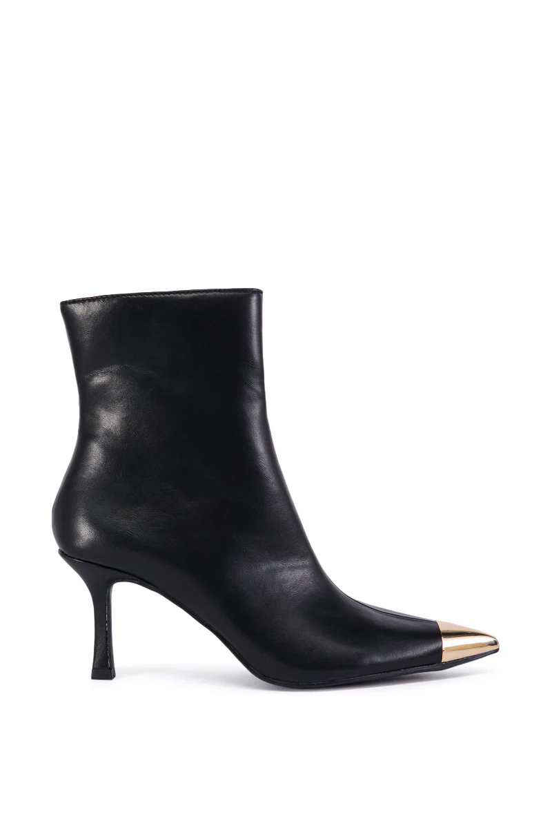 AZALEA WANG JAMESINA BLACK METAL TOE BOOTIE - Image 5