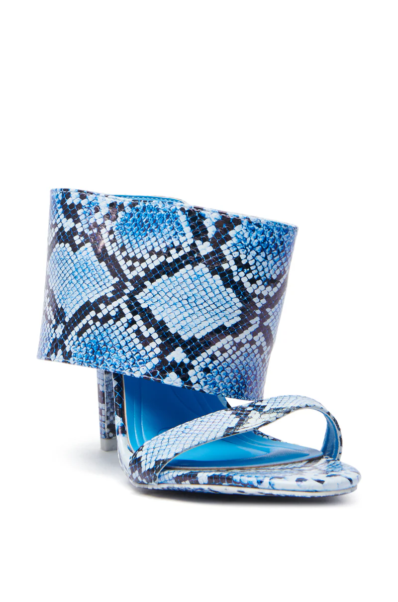 AZALEA WANG JANSEN BLUE SNAKE STILETTO SANDAL - Image 7