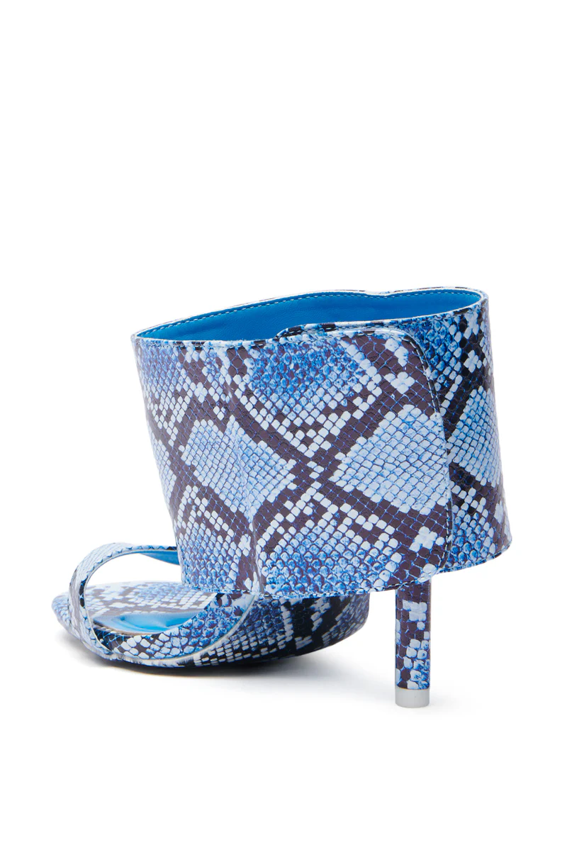AZALEA WANG JANSEN BLUE SNAKE STILETTO SANDAL - Image 8