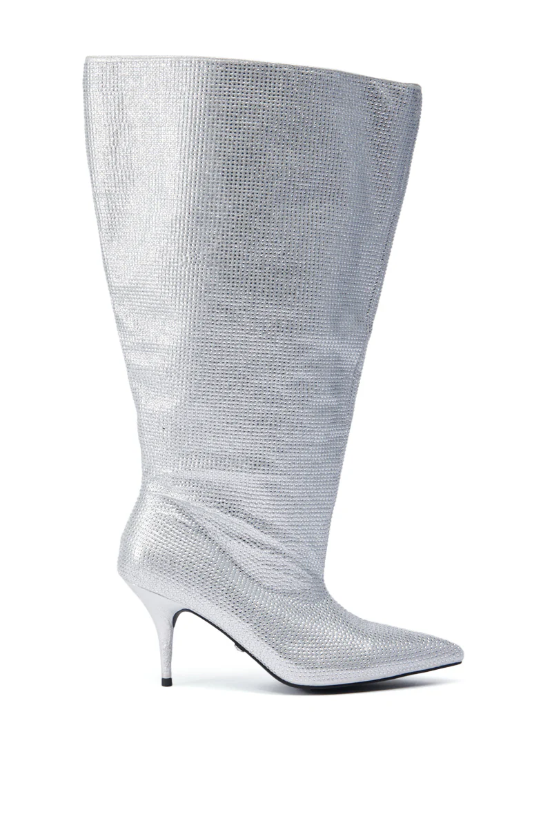 AZALEA WANG JARROW SILVER RHINESTONE BOOTIE - Image 3