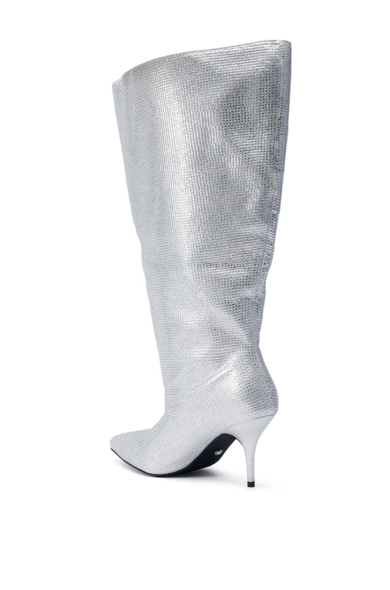 AZALEA WANG JARROW SILVER RHINESTONE BOOTIE - Image 5