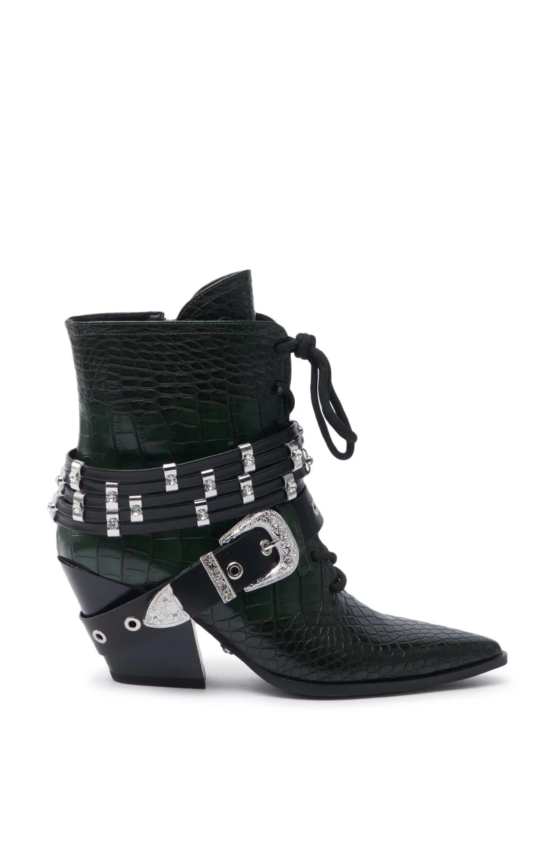 AZALEA WANG JAVELIN GREEN WESTERN BOOTIE - Image 4