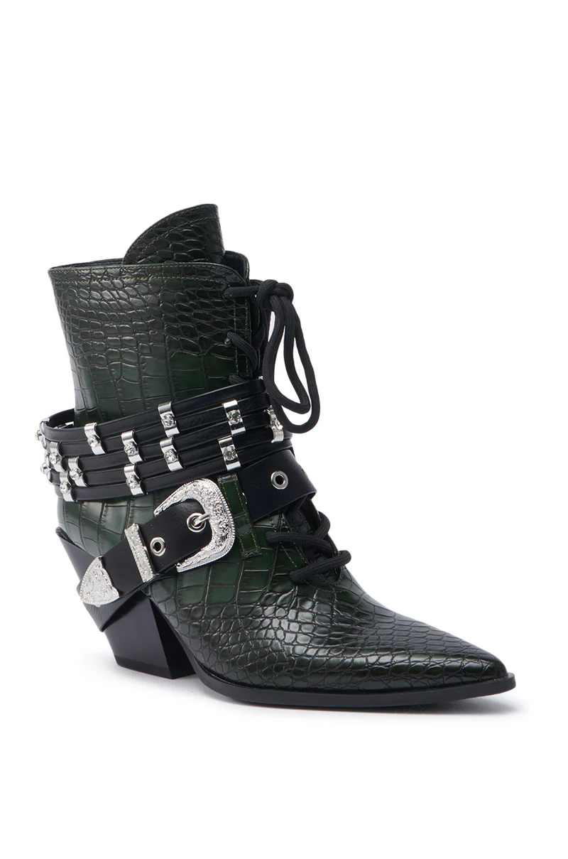 AZALEA WANG JAVELIN GREEN WESTERN BOOTIE - Image 5