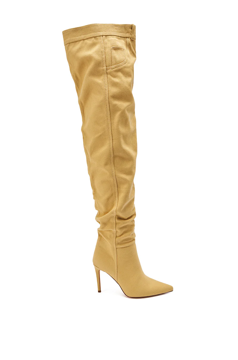 AZALEA WANG JEANNI TAN PANT DETAIL OVER THE KNEE BOOT - Image 4