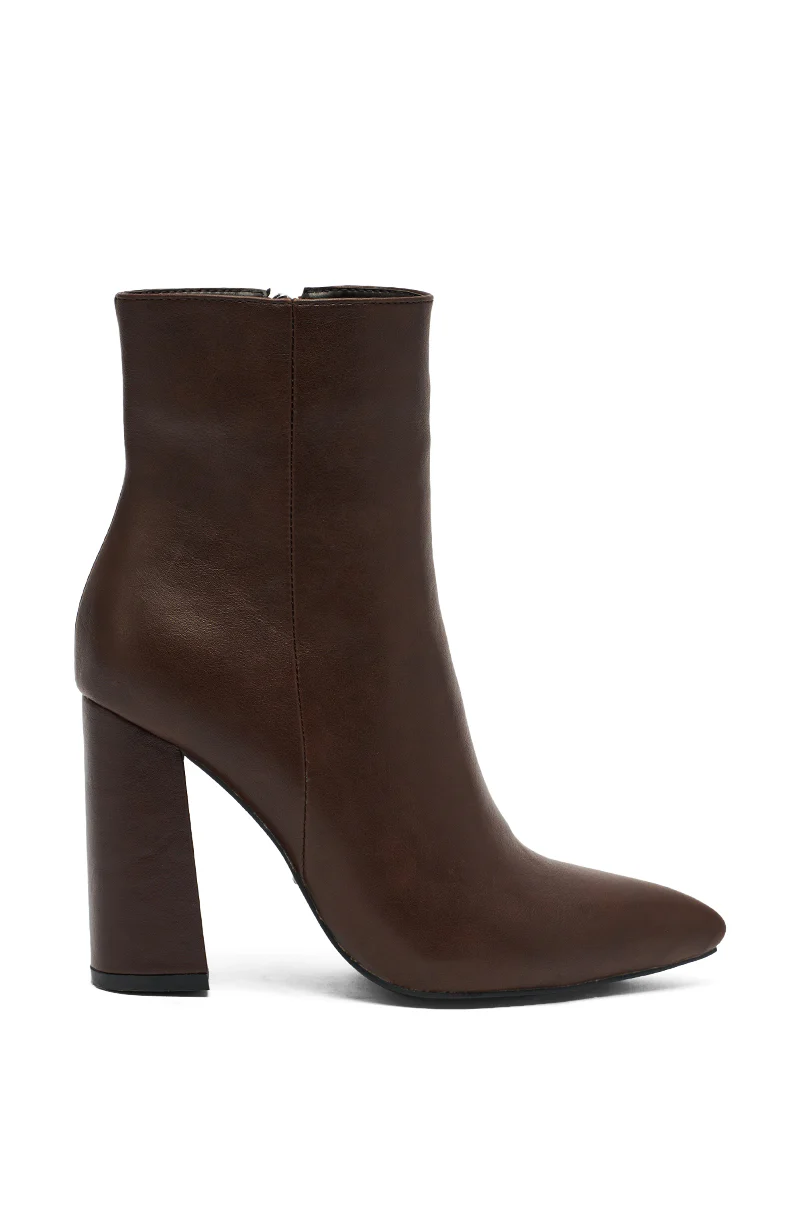 AZALEA WANG JESSABELL BROWN POINTED TOE BOOTIE - Image 4