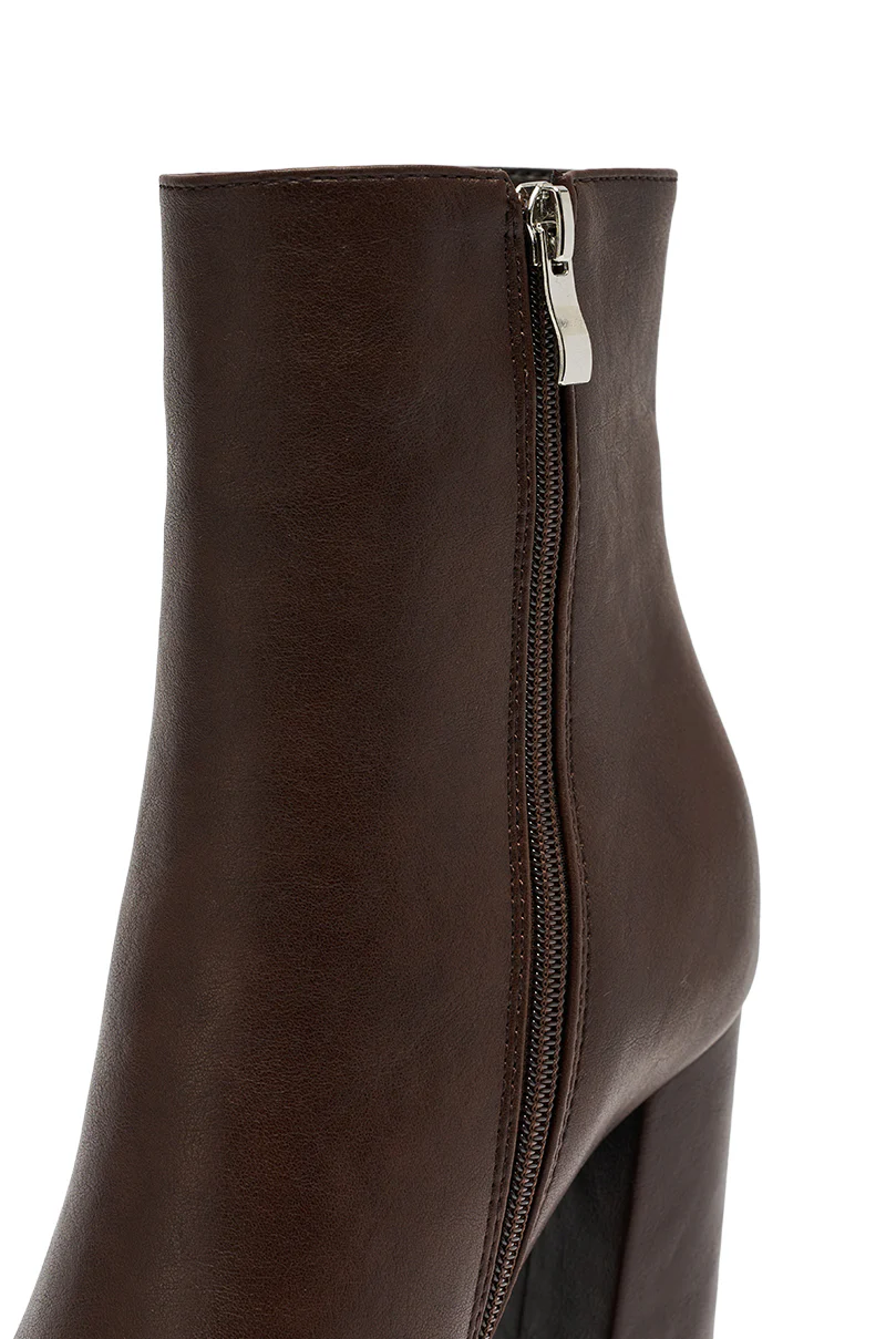 AZALEA WANG JESSABELL BROWN POINTED TOE BOOTIE - Image 7