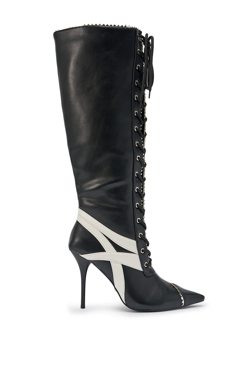AZALEA WANG JETER BLACK SPORTY STILETTO BOOT - Image 5