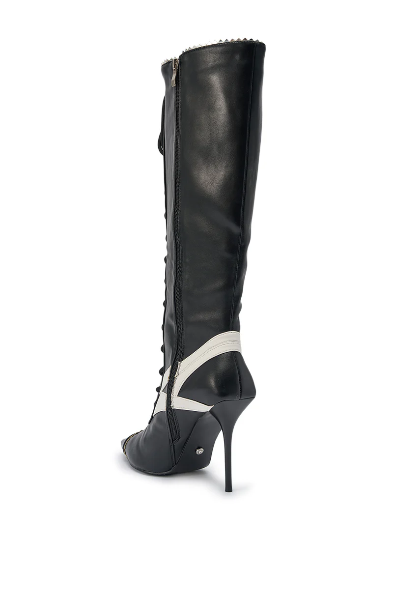 AZALEA WANG JETER BLACK SPORTY STILETTO BOOT - Image 7