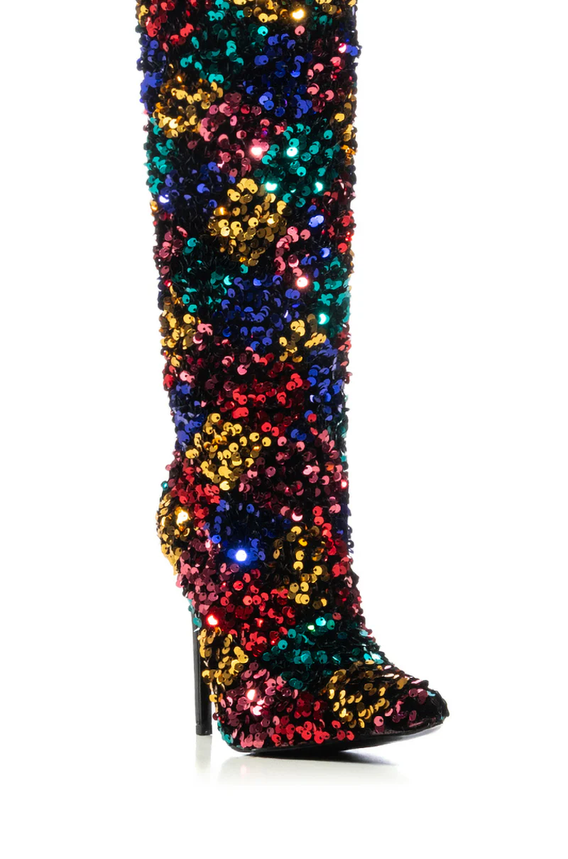AZALEA WANG JIMENA MULTI SEQUIN STILETTO BOOT - Image 7