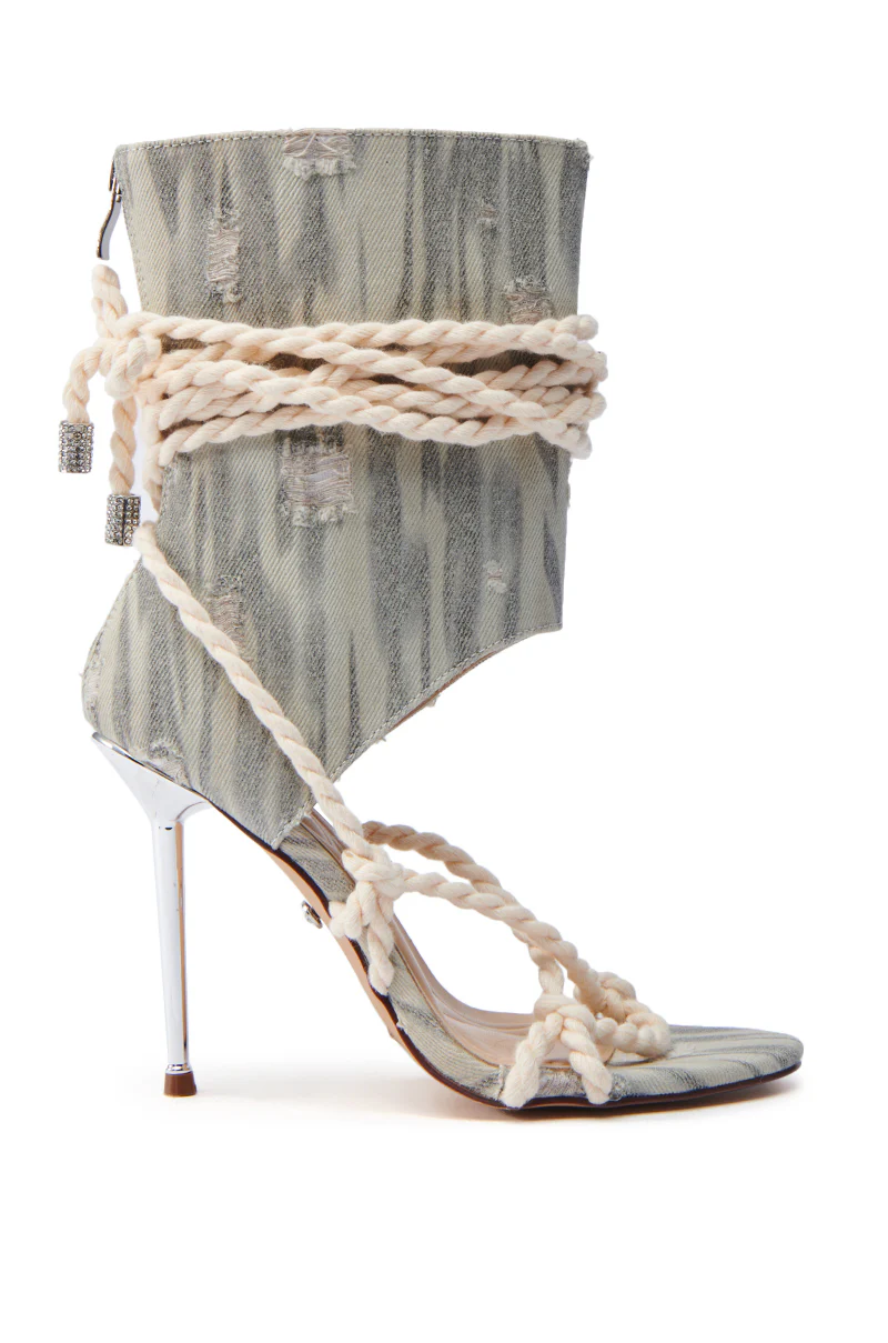 AZALEA WANG JOANN DENIM ROPE STILETTO SANDAL - Image 2